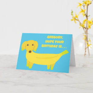 Aangepast bericht Banana Dog Funny Birthday Kaart