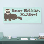 Aangepast bericht Brown Ferret Party Spandoek (Beurs)