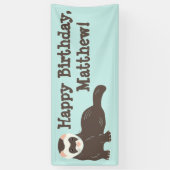 Aangepast bericht Brown Ferret Party Spandoek (Verticaal)