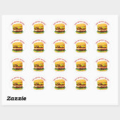 Aangepast bericht Cheeseburger Stickers of zegels (Vel)