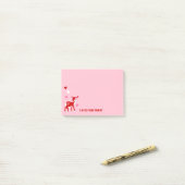 Aangepast bericht Cute Red Deer Valentijnsdag Post-it® Notes (Op bureau)