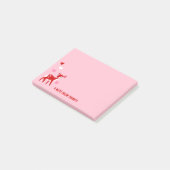 Aangepast bericht Cute Red Deer Valentijnsdag Post-it® Notes (Schuin)