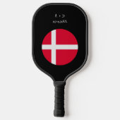 Aangepast bericht Denemarken Vlag Pickleball Paddle (Achterkant)