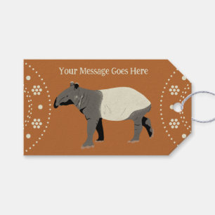 Aangepast bericht Maleise of Aziatische tapir Cadeaulabel