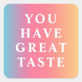 Aangepast bericht Ombre Vierkante Sticker (Voorkant)