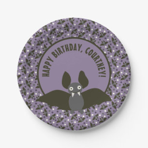 Aangepast bericht Paarse, Charcoal Grey Cartoon Ba Papieren Bordje