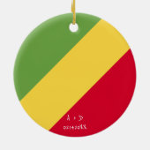 Aangepast bericht Republiek Congo Vlag Keramisch Ornament (Achterkant)