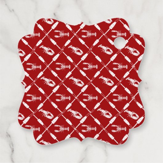 Aangepast bericht rode en witte kreeft bedankjes labels (Achterkant)