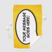 Aangepast Bericht Speech Bubble Leuk Stripboek Golfhanddoek (Insitu)