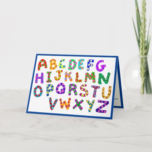 Aangepast bericht van Fun & Cute Alphabet ABCs Kaart (Voorkant)