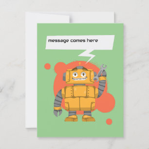 Aangepast bericht voor robot briefkaart