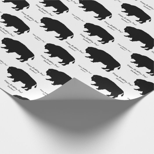 Aangepast bericht voor zwarte en witte buffels cadeaupapier (Hoek)