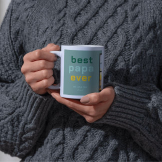 Aangepast Best Papa-cadeaukaartframe met hartelijk Koffiemok