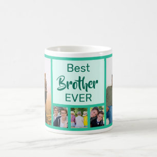 Aangepast beste broertje moderne verjaardagsfotoco koffiemok