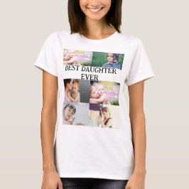 Aangepast beste dochterapparaat ooit 6 fotocollage t-shirt
