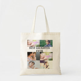 Aangepast beste dochterapparaat ooit 6 fotocollage tote bag