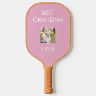 Aangepast beste Grandma Ever Grandchild Photo roze Pickleball Paddle