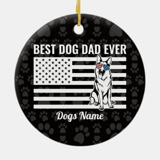Aangepast beste hond vader ooit Duitse herderschap Keramisch Ornament (Achterkant)