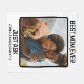 Aangepast beste mama ooit gewoon Kinder naam foto Fleece Deken (Voorkant (Horizontaal))