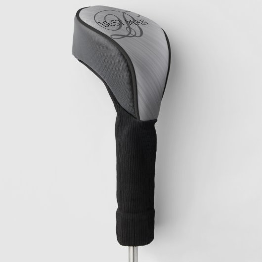 Aangepast beste man, geborsteld zilver golfheadcover (Schuin)