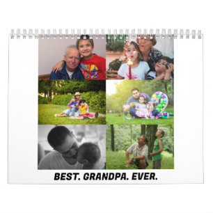 Aangepast beste opa ooit 6 fotocollage kalender