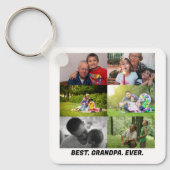 Aangepast beste opa ooit 6 fotocollage sleutelhanger (Voorkant)