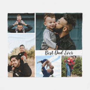 Aangepast beste pap ooit fotocollage fleece deken