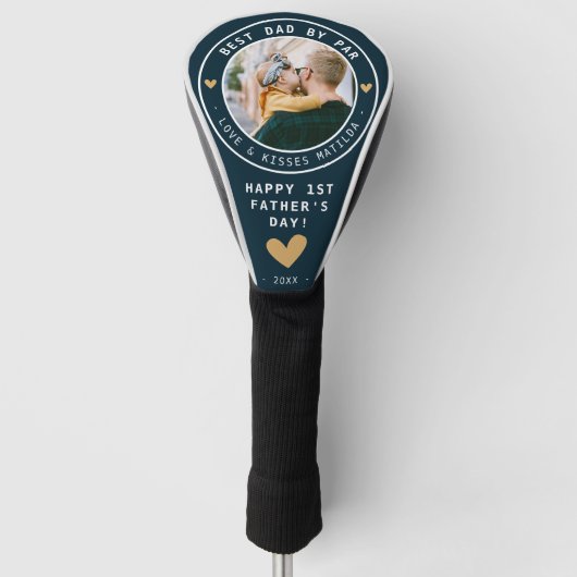 Aangepast beste vader door foto 1st Vaderdag Golfheadcover (Voorkant)