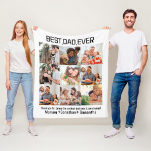 Aangepast beste vader ooit vaders Dag 9 Foto Colla Fleece Deken