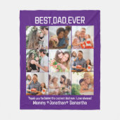 Aangepast beste vader ooit vaders Dag 9 Foto Colla Fleece Deken (Voorkant)