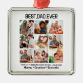 Aangepast beste vader ooit vaders Dag 9 Foto Colla Metalen Ornament (Voorkant)