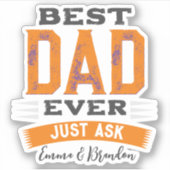 Aangepast beste vader Papa vader ooit gewoon grapp Sticker (Voorkant)