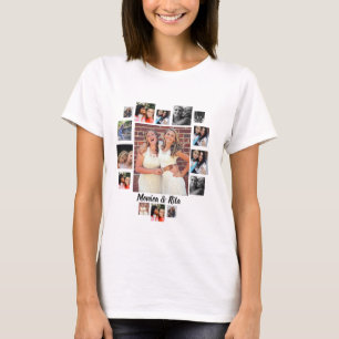 Aangepast beste vrienden 15 fotocollage t-shirt