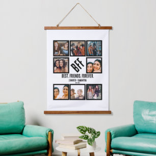 Aangepast beste vrienden voor ooit BFF 8 Foto Coll Hangend Wandkleed