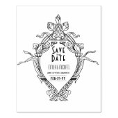 Aangepast Bewaar de Datum ART DECO Gatsby Style Rubberstempel (Afrduk)