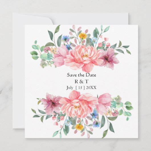 Aangepast Bewaar de datum Bloemkaart Save The Date (Voorkant)