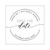 Aangepast Bewaar de Datum, Elegant Modern Script, Rubberstempel (Afrduk)