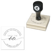 Aangepast Bewaar de Datum, Elegant Modern Script, Rubberstempel (Gestempeld)