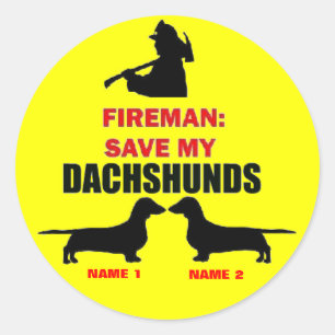 Aangepast Bewaar Mijn Dachshunds Ronde Sticker