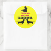 Aangepast Bewaar Mijn Dachshunds Ronde Sticker (Tas)