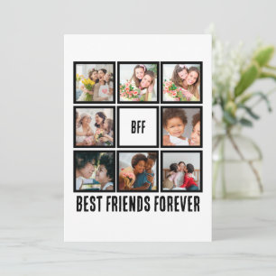 Aangepast BFF Beste vrienden voor 8 Foto collage Feestdagenkaart
