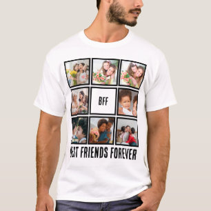 Aangepast BFF Beste vrienden voor 8 Foto collage T-shirt