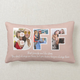 Aangepast BFF Besties Beste vrienden Foto Collage Kussen