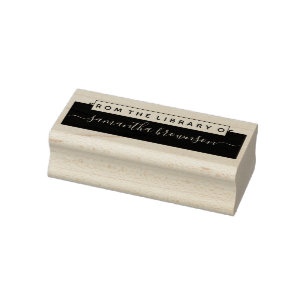 Aangepast bibliotheekboek 	rubberstempel