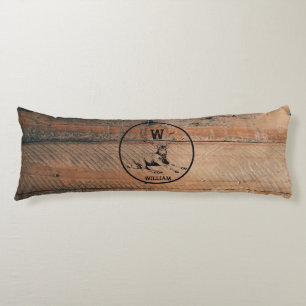 Aangepast bijtend hout, textiel en meer monogram lichaamskussen