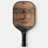 Aangepast bijtend hout, textiel en meer monogram pickleball paddle (Achterkant)
