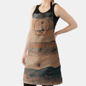 Aangepast bijtend hout, textiel en meer monogram schort (Insitu)