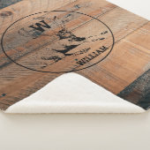 Aangepast bijtend hout, textiel en meer monogram sherpa deken (3/4)