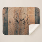 Aangepast bijtend hout, textiel en meer monogram sherpa deken (Voorkant (horizontaal))