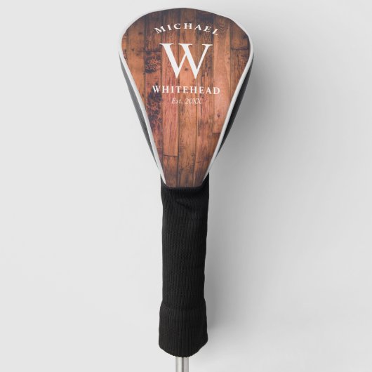 Aangepast bijtend monogram hout golfheadcover (Voorkant)